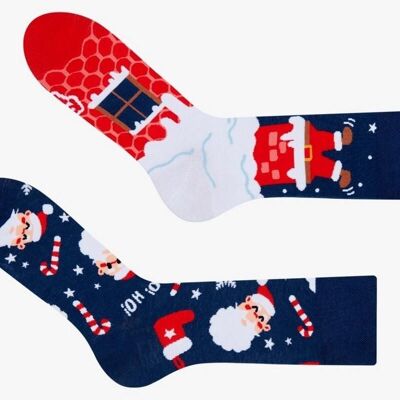 Chaussettes de Noël La Pèra bleu - rouge - Père Noël