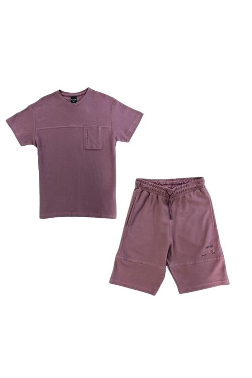 La Pèra Kinder setje T-shirt & Korte broek Unisex Paars