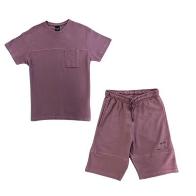 La Pèra Conjunto Infantil Camiseta y Shorts Unisex Morado