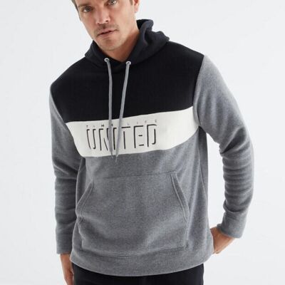 Gray Fleece Hooded Sweater