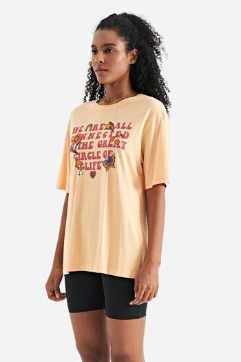 T-shirt femme oversize - Soft Orange avec imprimé lettre 2