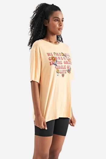 T-shirt femme oversize - Soft Orange avec imprimé lettre 4