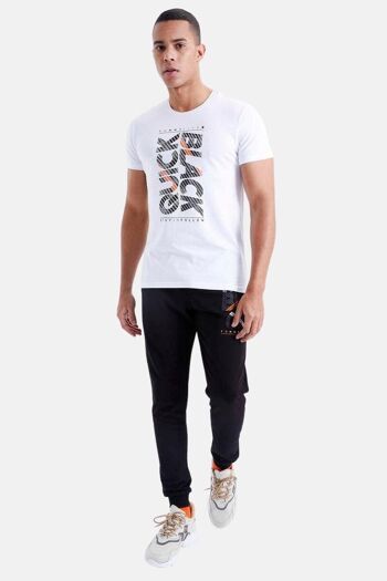 La Pèra Survêtement Homme Manches Courtes - T-Shirt-Blanc/Noir 5