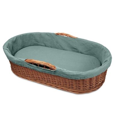 Hi Little One - wicker low basket with 2in1 mattress, Tiffany