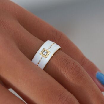 Bague Castello or blanc 3