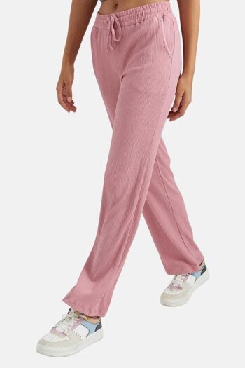 Jogging - Jogger Femme jambes larges droites Rose 1