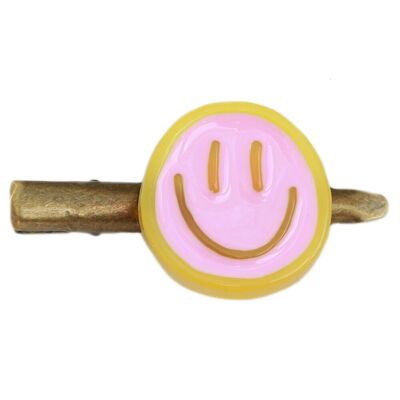 Hair clip smiley pink yellow