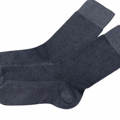 Chaussettes Homme Classic Bamboo 3 paires à carreaux gris