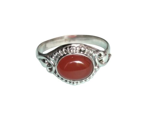 Elegant Red Onyx 925 Sterling Silver Handmade Ring