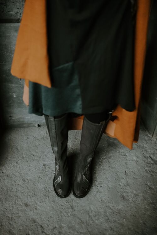 women Leather shoes BIU BLACK  AW23 PAPUCEI