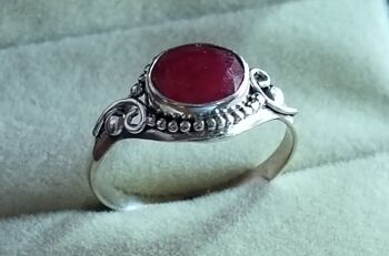 Bague faite à la main en argent sterling 925 avec rubis et corindon rouge 3