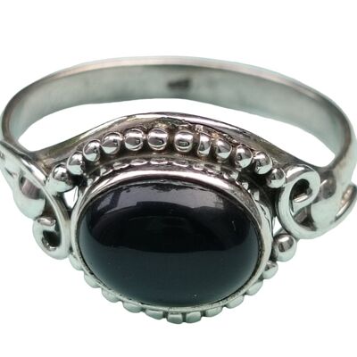 Bague faite main en argent sterling 925 avec onyx noir