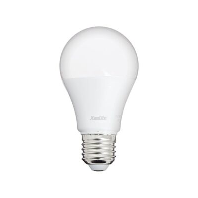 A60 LED bulb, E27 base, 9W cons. (60W eq.), warm white light