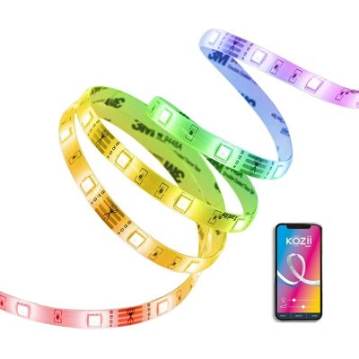 Striscia LED connessa KOZii, con sincronizzazione del suono, bianchi e colori, 3m