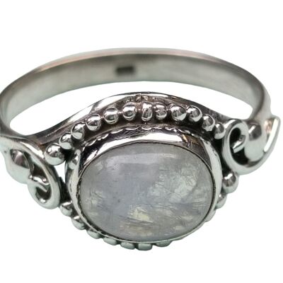 Regenbogen Mondstein 925 Sterling Silber Handgefertigter Ring