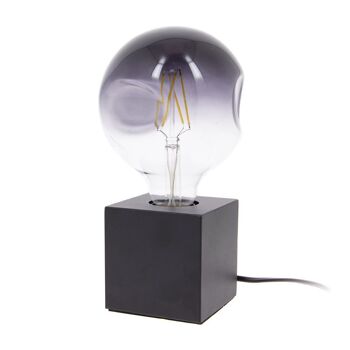 Lampe à poser cube en métal noir, compatible culot E27, IP20, 60W puissance max 9