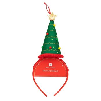 Accessoire serre-tête sapin de Noël vert 1