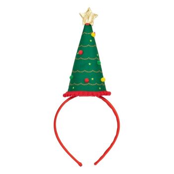 Accessoire serre-tête sapin de Noël vert 2