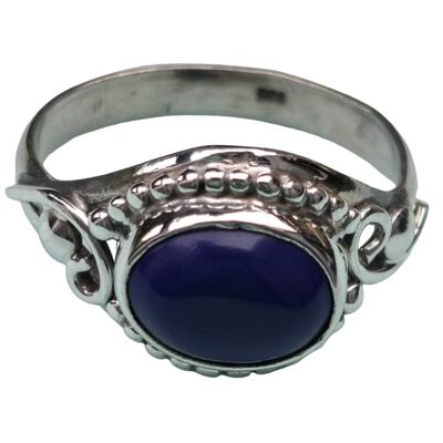 Anello fatto a mano in argento sterling 925 con lapislazzuli blu