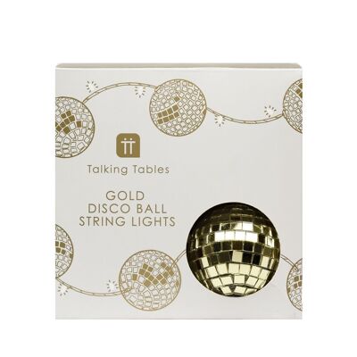 Gold Disco Ball String Lights - 1.5m
