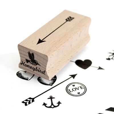 Wooden Rubber Stamp with Unique Arrow Design for Creative Projects and Decorations