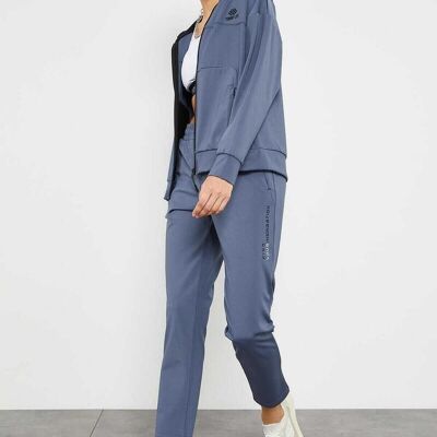 Leisure suit with zipper petrol