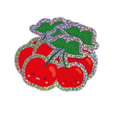 Sticker glitter Cherries