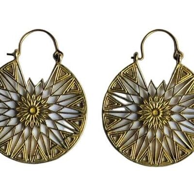 Beautiful Bohemian Pattern Indian Women Vintage Brass Handmade Hoop  Earrings