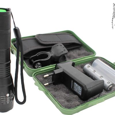 Powerful Rechargeable 1000 Lumens LED Flashlight Pack with Essential Accessories