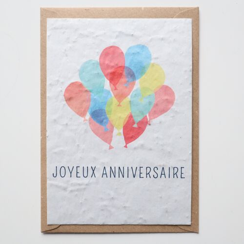 Carte d'anniversaire - Lâcher de ballons (lot de 5)