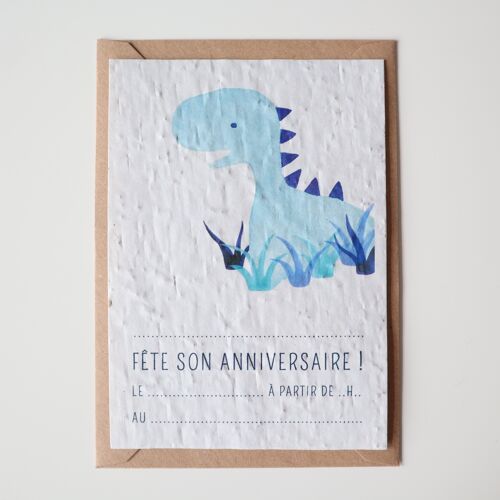 Carte d'invitation - Dinos (lot de 5)