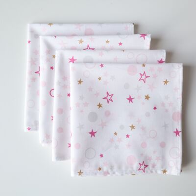 Pink stars napkins (set of 4)
