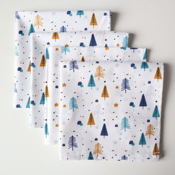 Serviettes de table sapins (lot de 4)