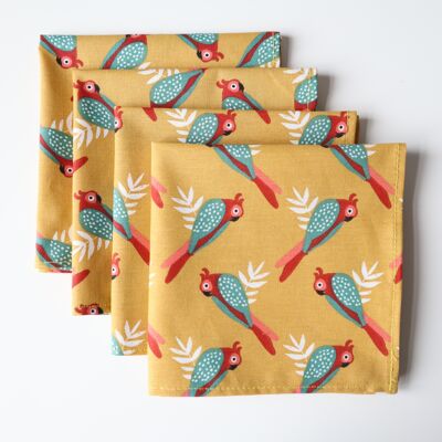 Tropical bird napkins (set of 4)