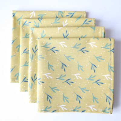 Serviettes de table nature verte (lot de 4)