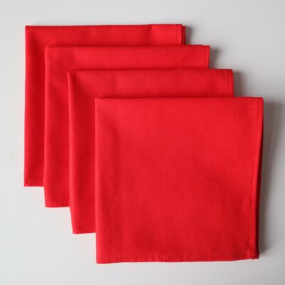 Serviettes de table rouges (lot de 4)