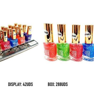Vernis à ongles effet gel GLITTER 9 jours