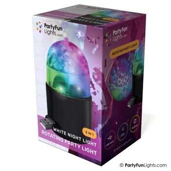 PartyFunLights - Lampe de fête USB - LED - tourne et change de couleur - fonctionne sur USB 2