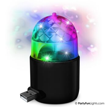 Lampe de fête USB - LED - tourne et change de couleur - fonctionne sur USB 4