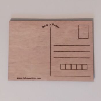 Carte postal en bois marmotte WC 2