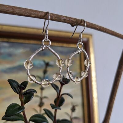 Earrings ~ Summer Pearls ~ Citrine and Silver