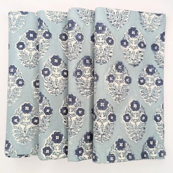 Serviette de table bleu Pia, lot de 4 2