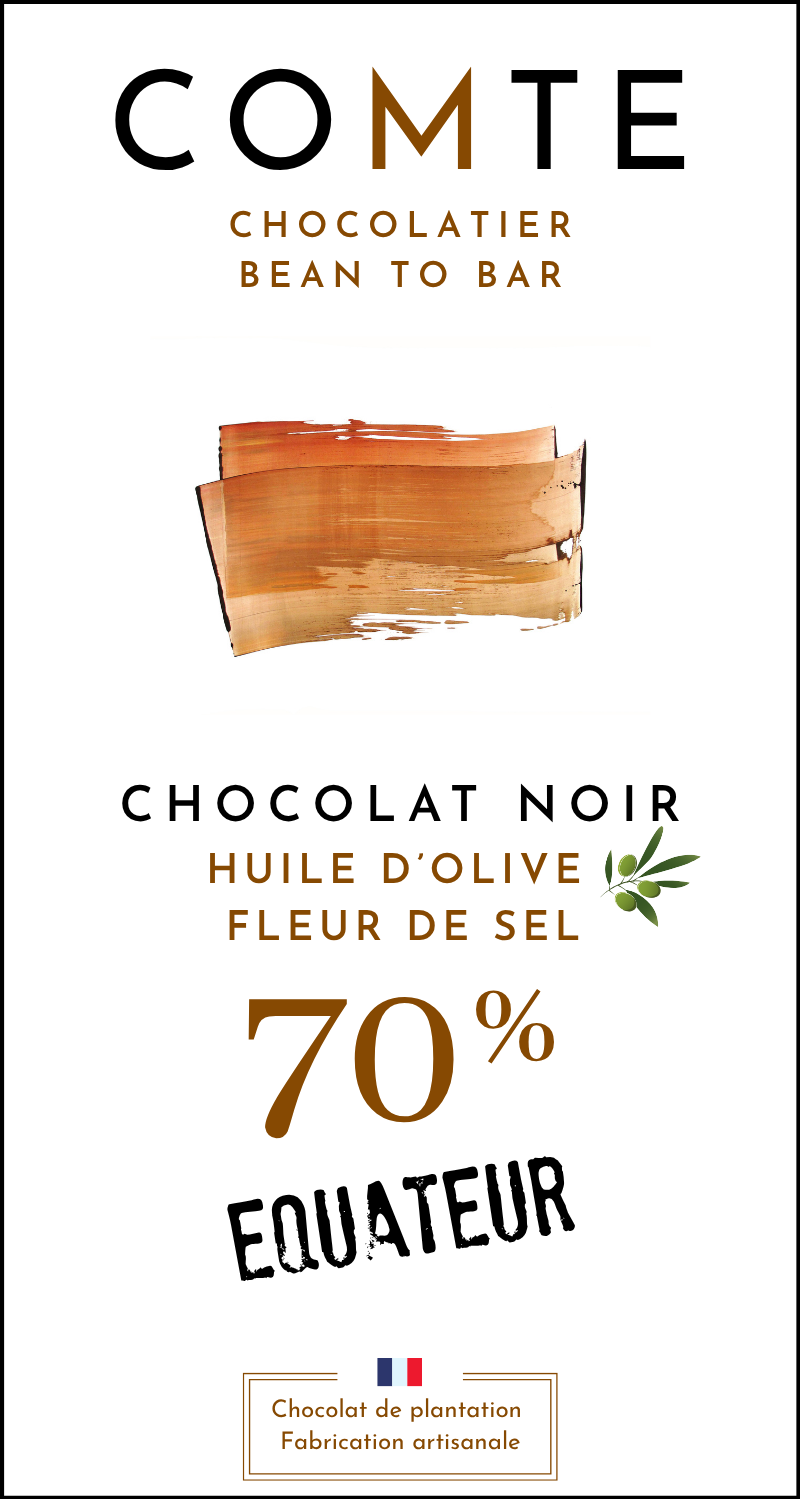 70% cocoa dark chocolate from Ecuador with olive oil and Camargue fleur de sel