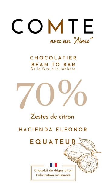 Hacienda Eleonor - Equateur - 70% Cacao - Zeste de citron 2