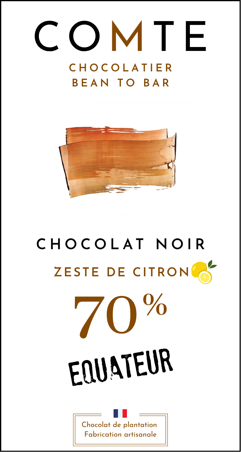 Dark chocolate 70% Ecuadorian cocoa with lemon zest