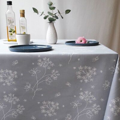 Coated tablecloth Astrance gray white