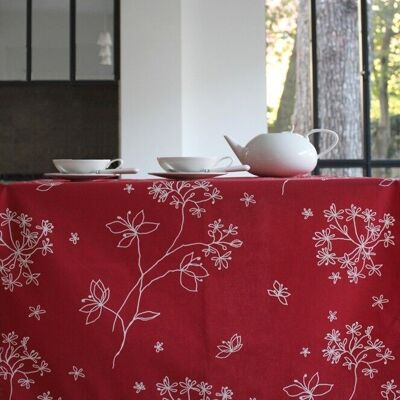 Coated tablecloth Astrance red