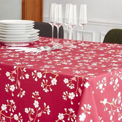 Coated tablecloth Cherry Bordeaux