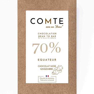 Dunkle Schokolade und Ingwer – 70 % Kakao aus Ecuador