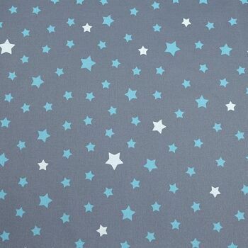 Nappe enduite Etoiles gris/turquoise 41